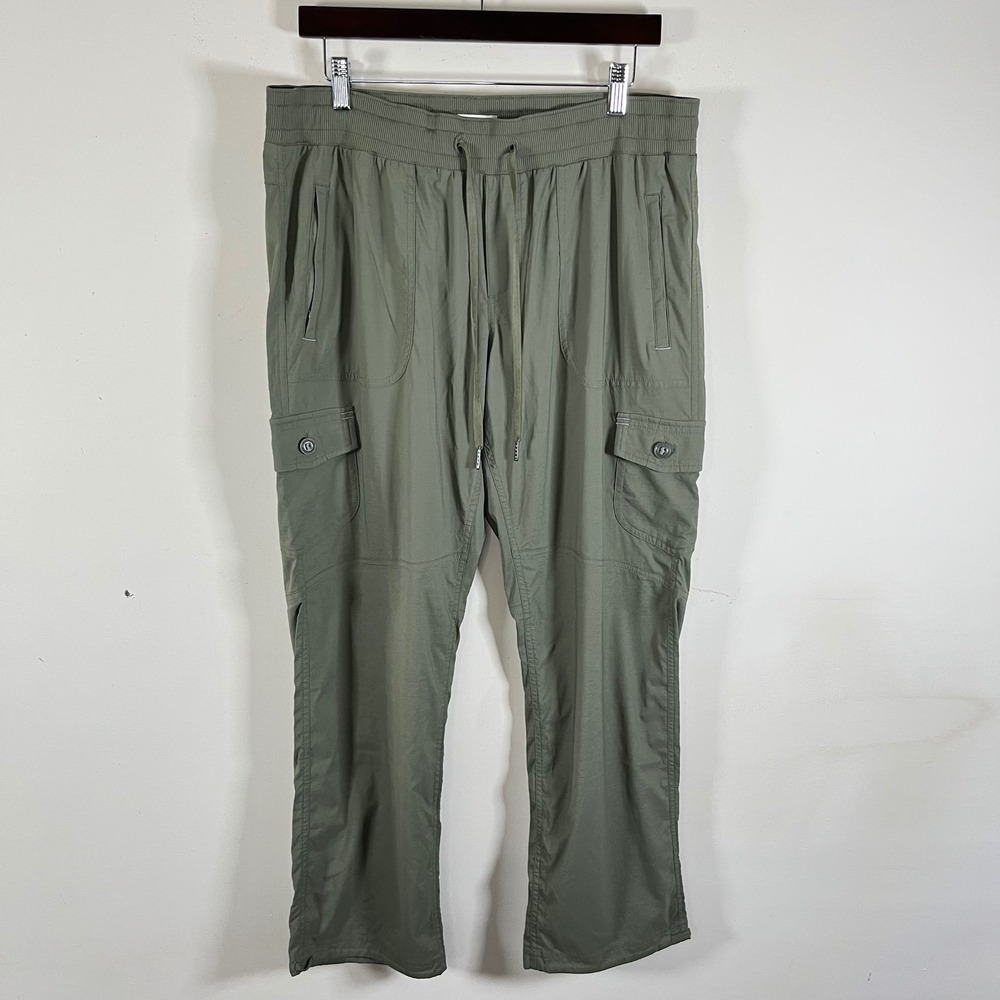 L.L. Bean Vista Camp Straight Leg Cargo Pants Green Hiking Gorpcore Womens Large